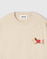 POLKA PUPPY SCATTER T-SHIRT — KREM