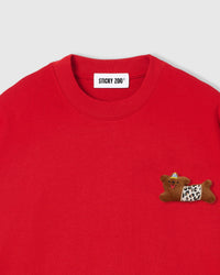WILD TEDDY SCATTER T-SHIRT — RED