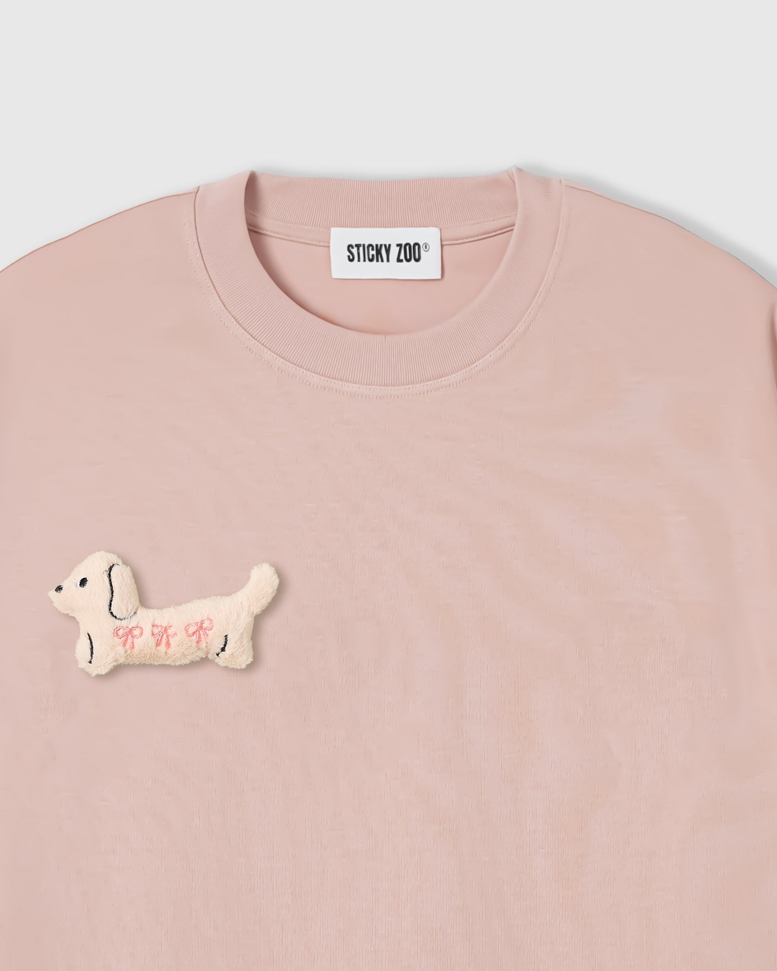 BOW PUPPY SCATTER T-SHIRT — PINK