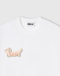 BOW PUPPY SCATTER T-SHIRT — WHITE