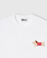 POLKA PUPPY SCATTER T-SHIRT — WHITE