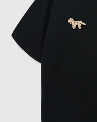 SPOTTY PUPPY TRIO T-SHIRT — BLACK