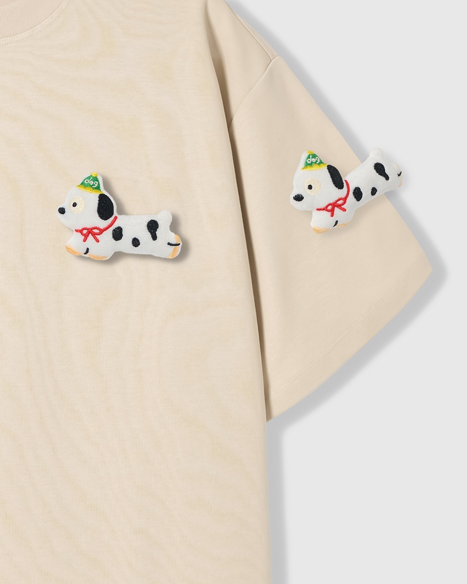 SPOTTY PUPPY SCATTER T-SHIRT — CREAM