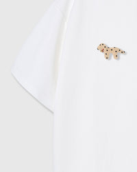 SPOTTY PUPPY TRIO T-SHIRT — WHITE