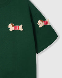 POLKA PUPPY SCATTER T-SHIRT — BERDE