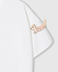 BOW PUPPY SCATTER T-SHIRT — WHITE