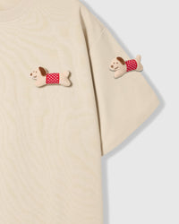 POLKA PUPPY SCATTER T-SHIRT — KREM