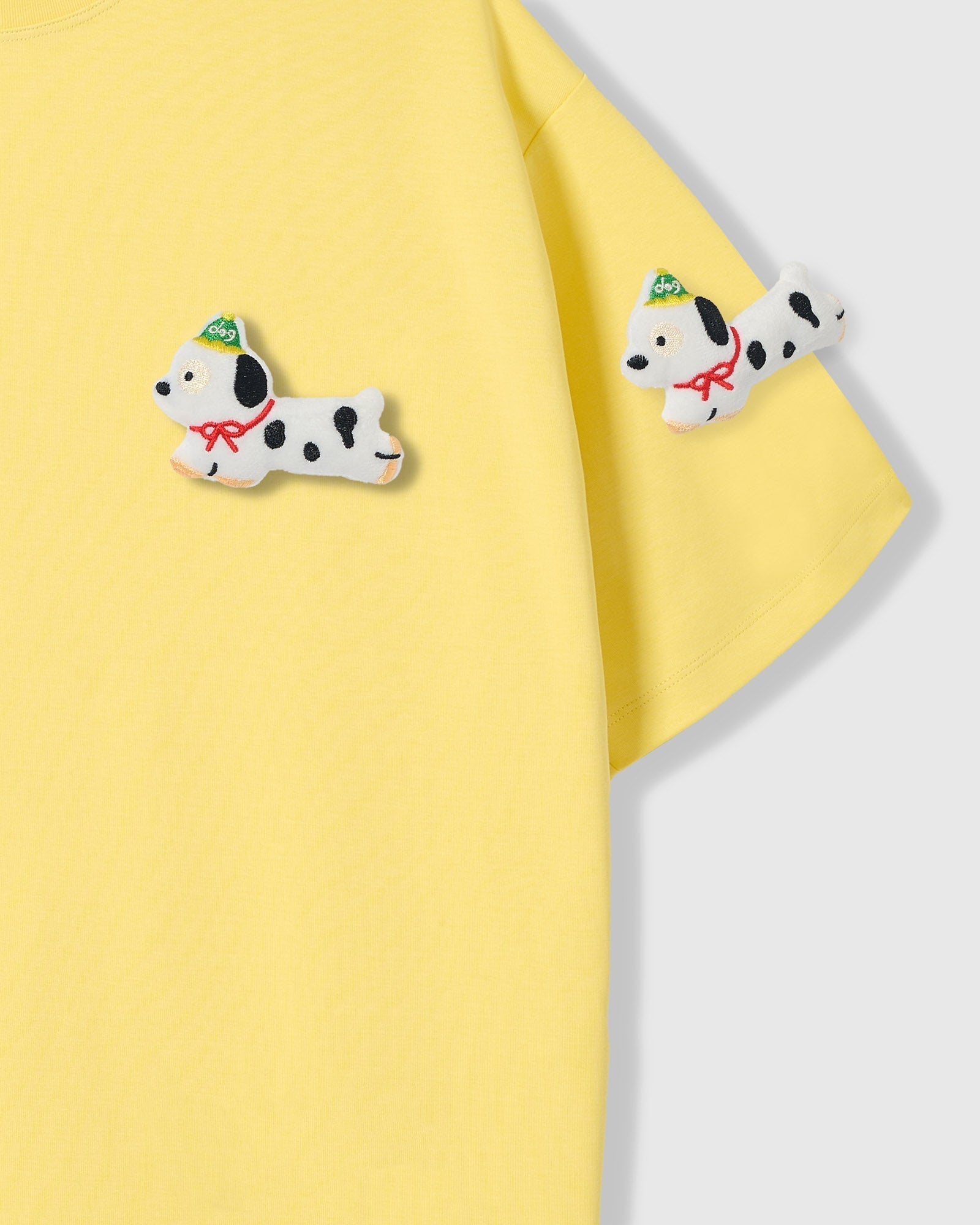 SPOTTY PUPPY SCATTER T-SHIRT — YELLOW