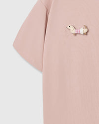PLAID DACHSHUND TRIO T-SHIRT — PINK