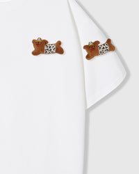 WILD TEDDY SCATTER T-SHIRT — WHITE