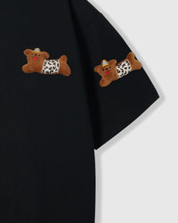 WILD TEDDY SCATTER T-SHIRT — BLACK