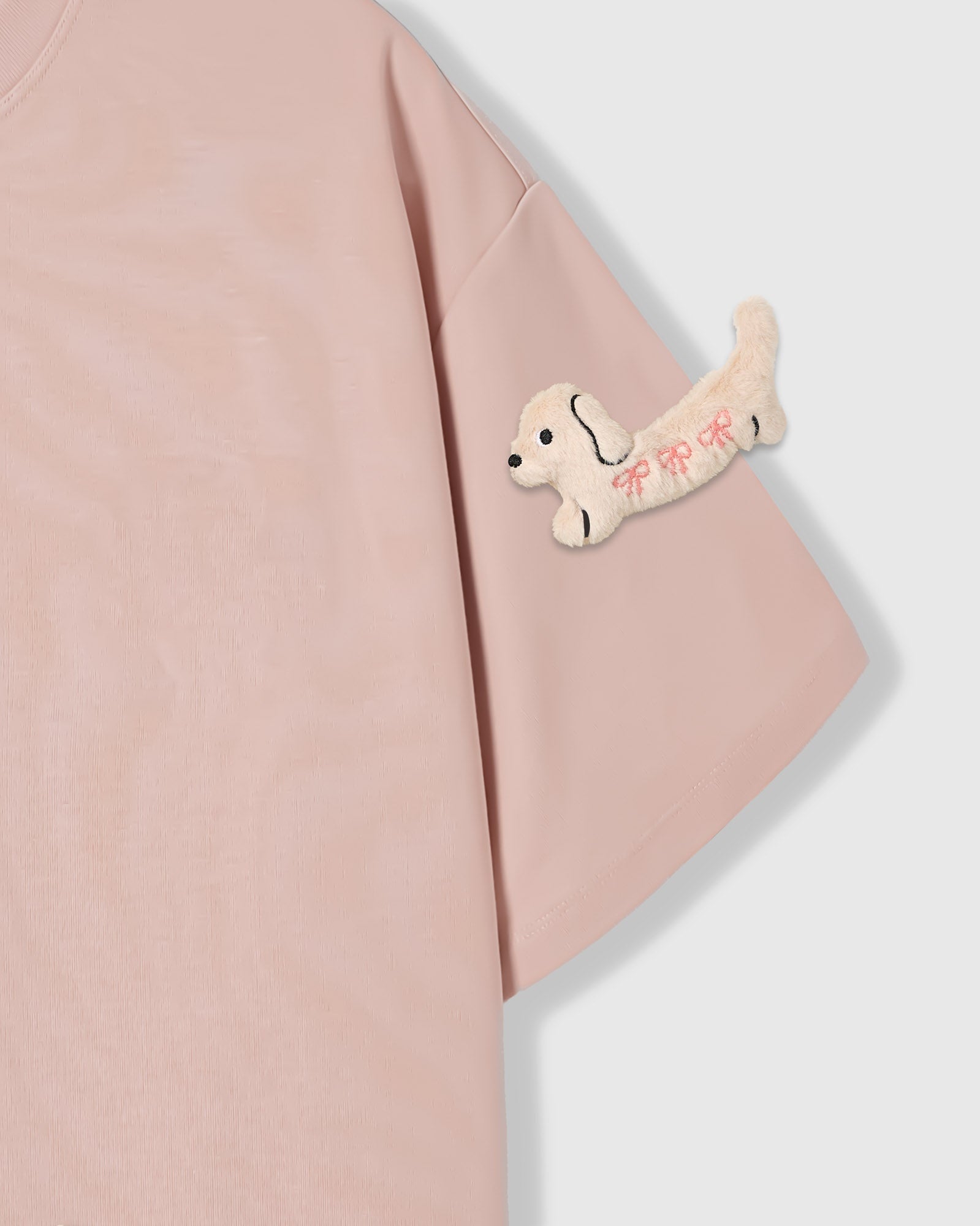 BOW PUPPY SCATTER T-SHIRT — PINK