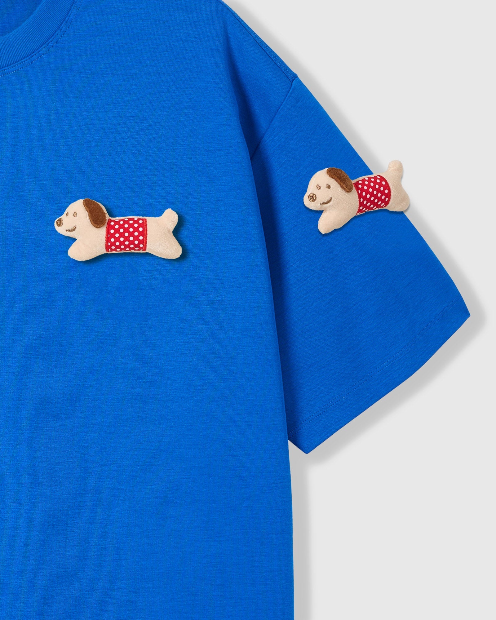 POLKA PUPPY SCATTER T-SHIRT — BLUE