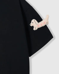 BOW PUPPY SCATTER T-SHIRT — BLACK