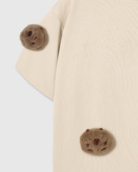 SLEEPY TEDDY SCATTER T-SHIRT — CREAM