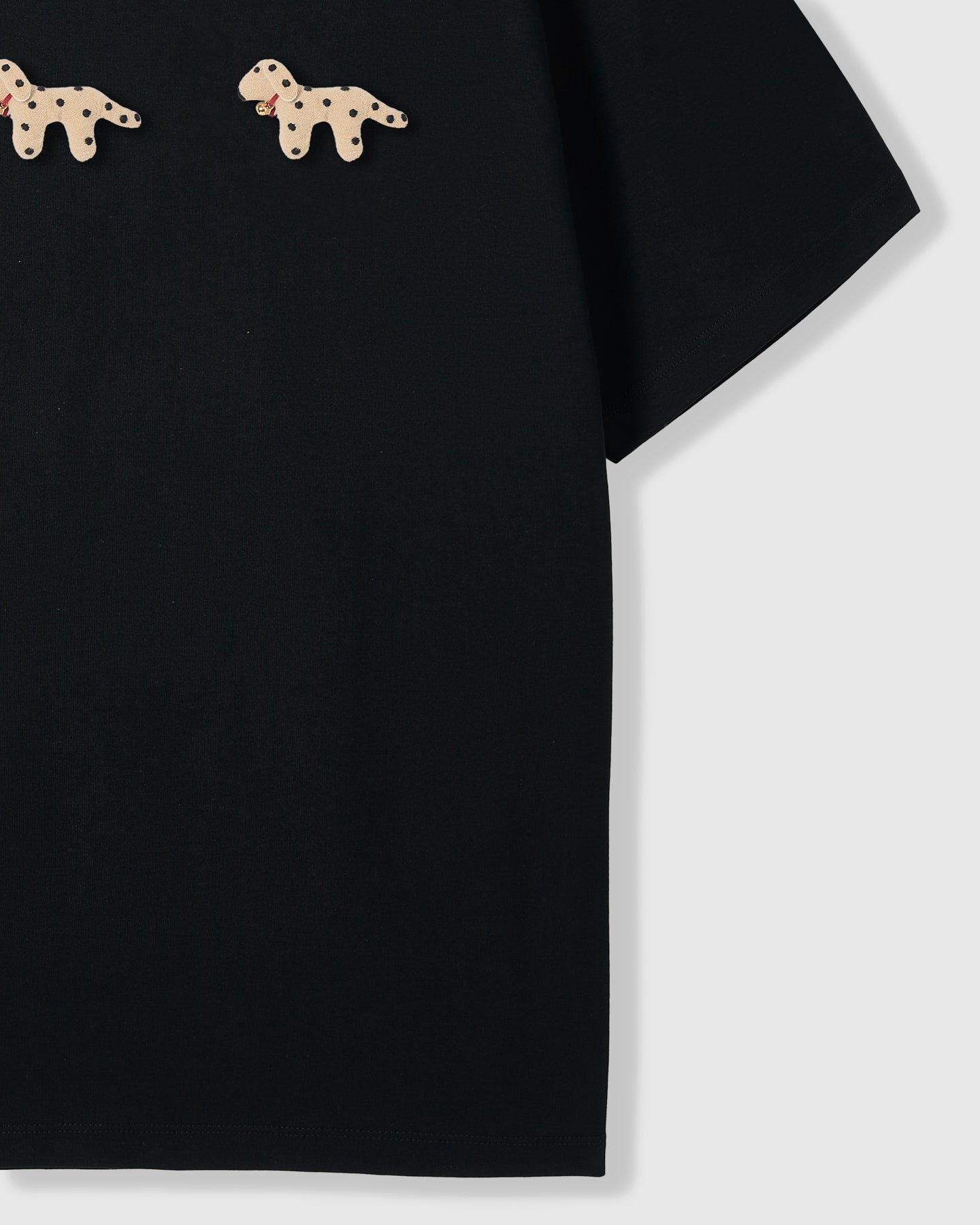 SPOTTY PUPPY TRIO T-SHIRT — BLACK