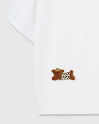 WILD TEDDY SCATTER T-SHIRT — WHITE