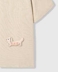 BOW PUPPY SCATTER T-SHIRT — CREAM