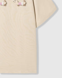 PLAID DACHSHUND TRIO T-SHIRT — CREAM