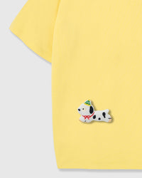 SPOTTY PUPPY SCATTER T-SHIRT — YELLOW