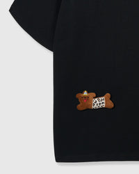 WILD TEDDY SCATTER T-SHIRT — BLACK