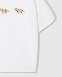 SPOTTY PUPPY TRIO T-SHIRT — WHITE