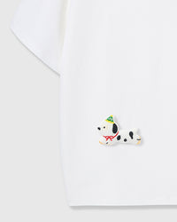 SPOTTY PUPPY SCATTER T-SHIRT — WHITE