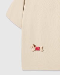 POLKA PUPPY SCATTER T-SHIRT — KREM