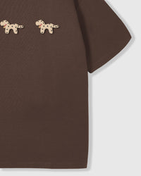 SPOTTY PUPPY TRIO T-SHIRT — BROWN