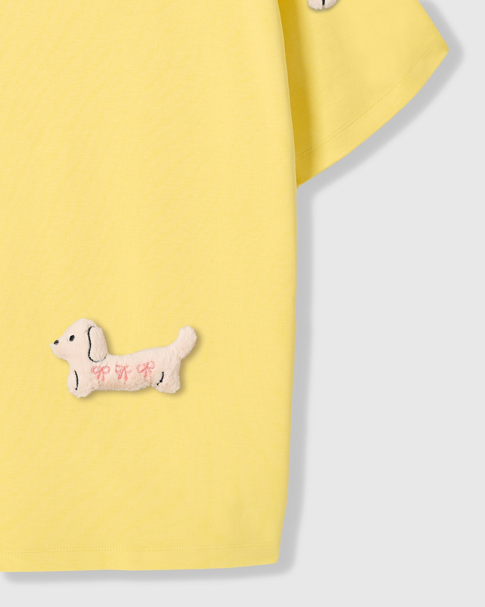 BOW PUPPY SCATTER T-SHIRT — YELLOW