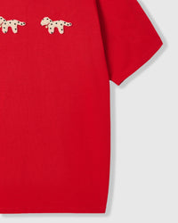 SPOTTY PUPPY TRIO T-SHIRT — RED