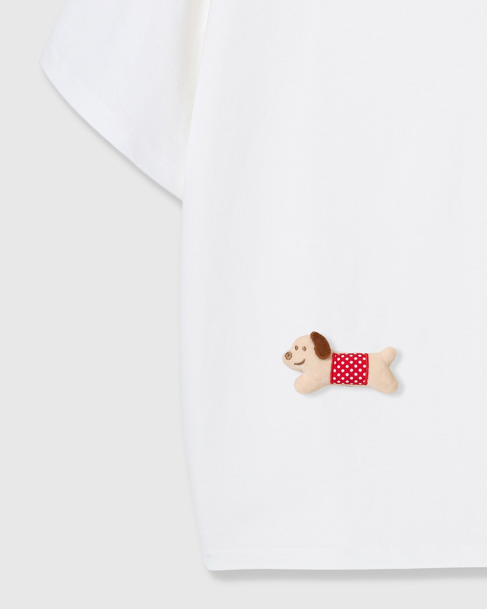 POLKA PUPPY SCATTER T-SHIRT — WHITE