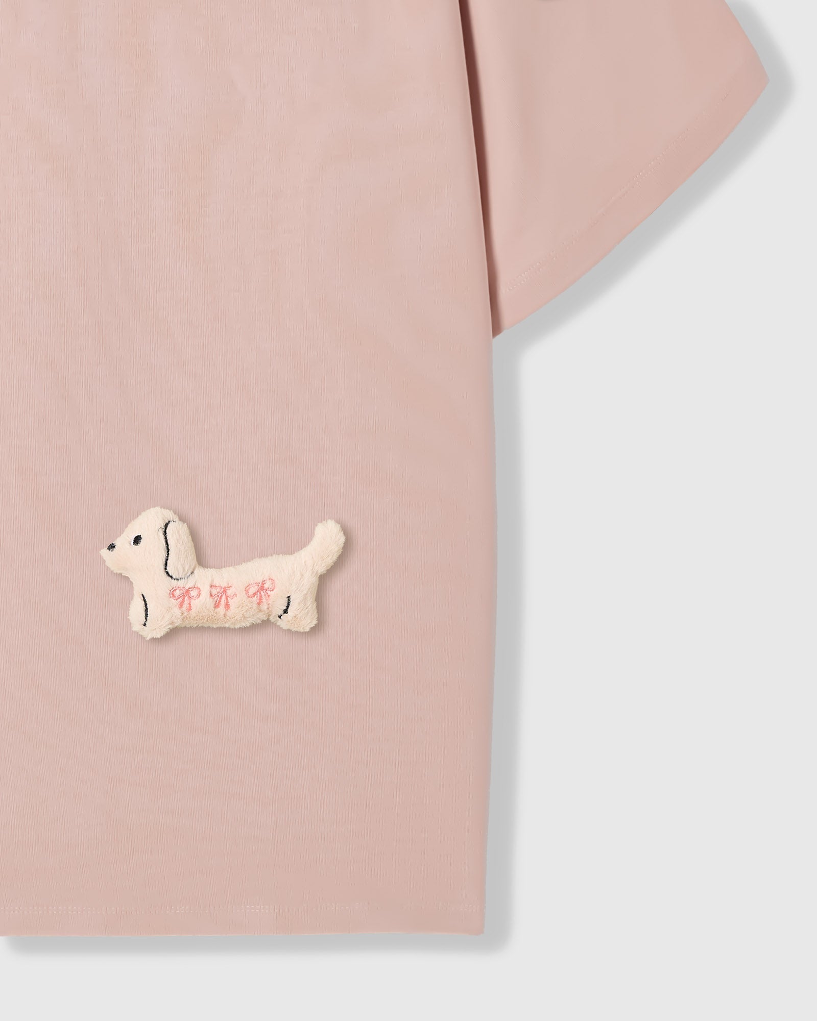 BOW PUPPY SCATTER T-SHIRT — PINK