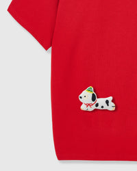 SPOTTY PUPPY SCATTER T-SHIRT — RED
