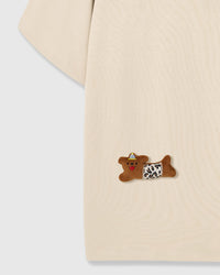 WILD TEDDY SCATTER T-SHIRT — CREAM