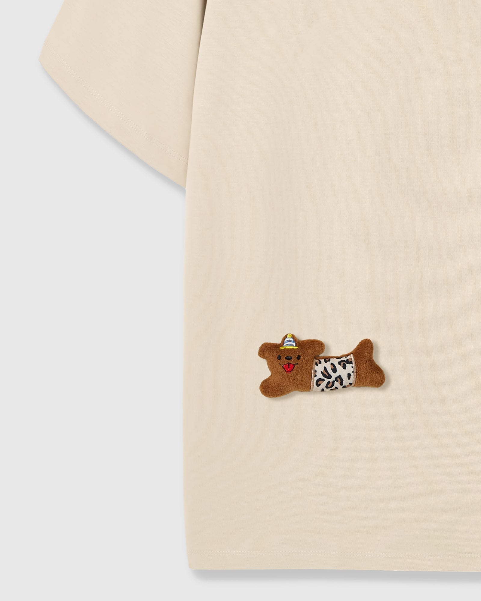 WILD TEDDY SCATTER T-SHIRT — CREAM