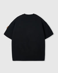 WILD TEDDY SCATTER T-SHIRT — BLACK