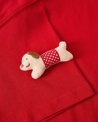 POLKA PUPPY SCATTER T-SHIRT — RED