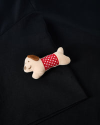 POLKA PUPPY SCATTER T-SHIRT — BLACK