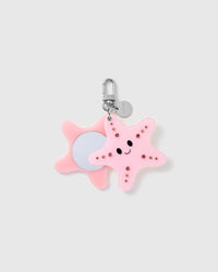 STICKYZOO Stella Starfish Mirror Charm open to reveal the compact mirror beneath its pink character panel.