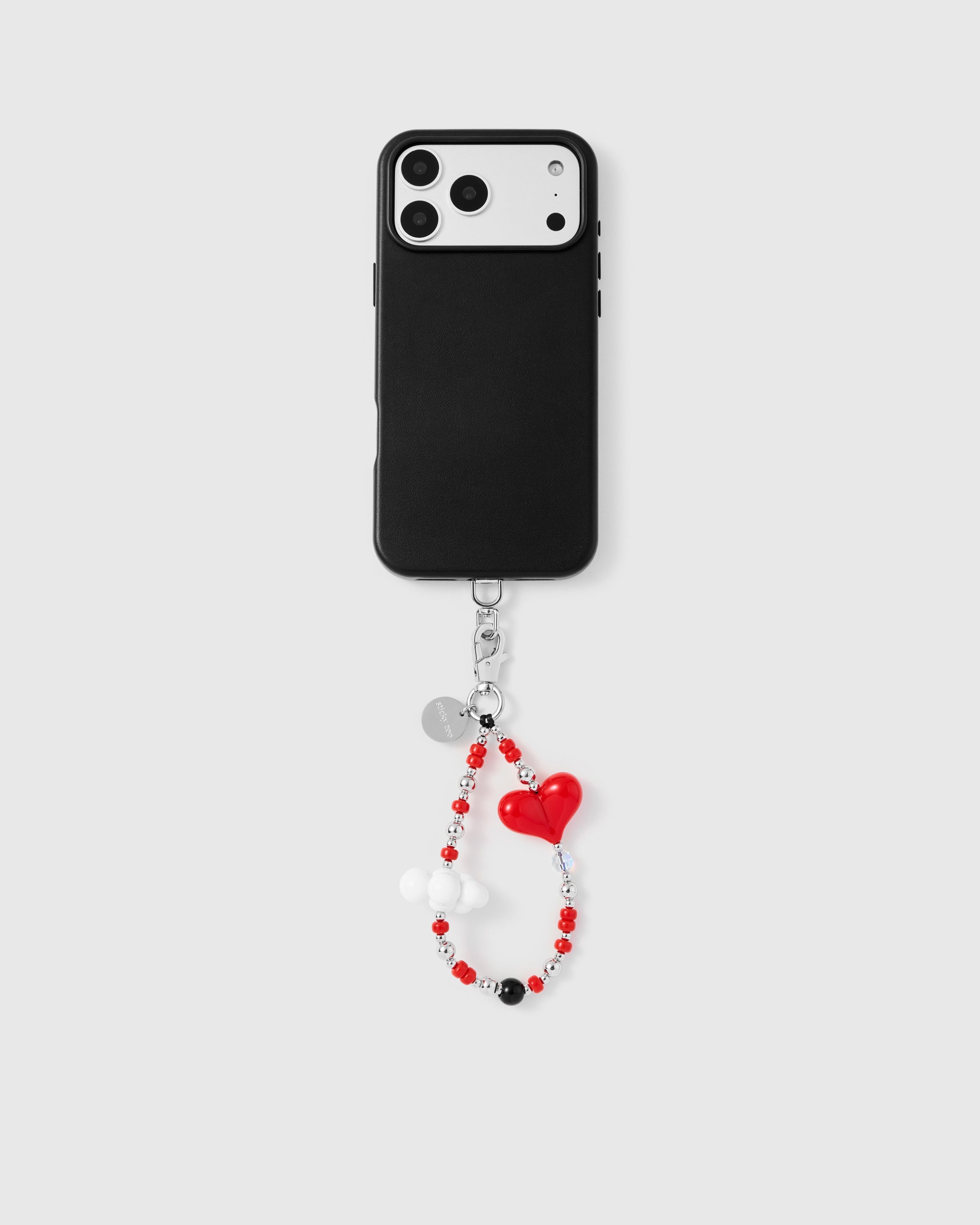 RED HEART CLOUD PHONE STRAP