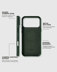 VINTAGE LEATHER PHONE CASE — GREEN