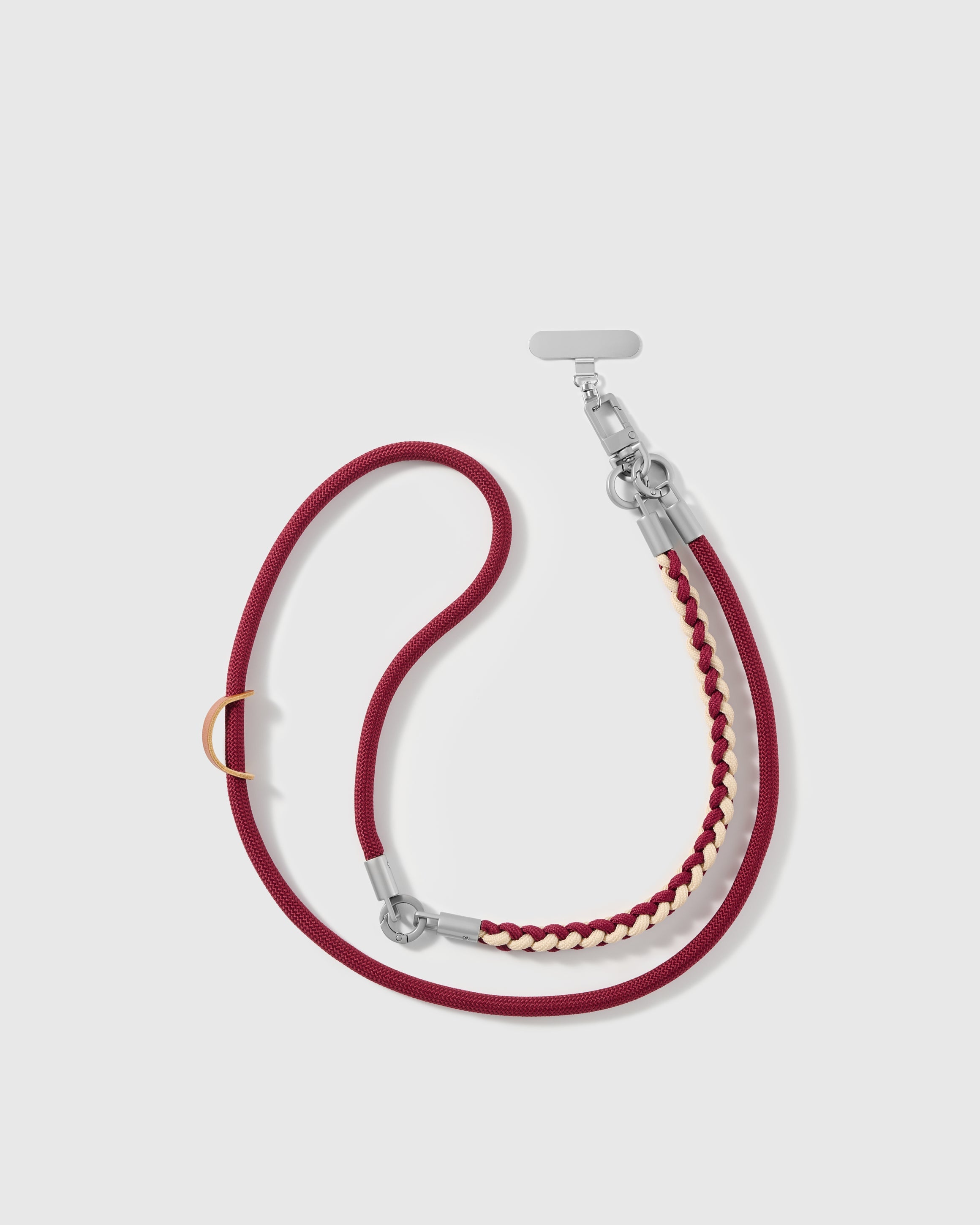 BORDEAUX BRAID CROSS-BODY PHONE STRAP