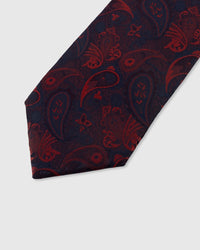 MIDNIGHT SCARLET PAISLEY TIE