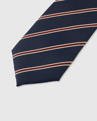 NAVY HERITAGE STRIPE TIE