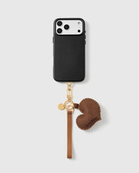 COCOA HEART LEATHER PHONE STRAP