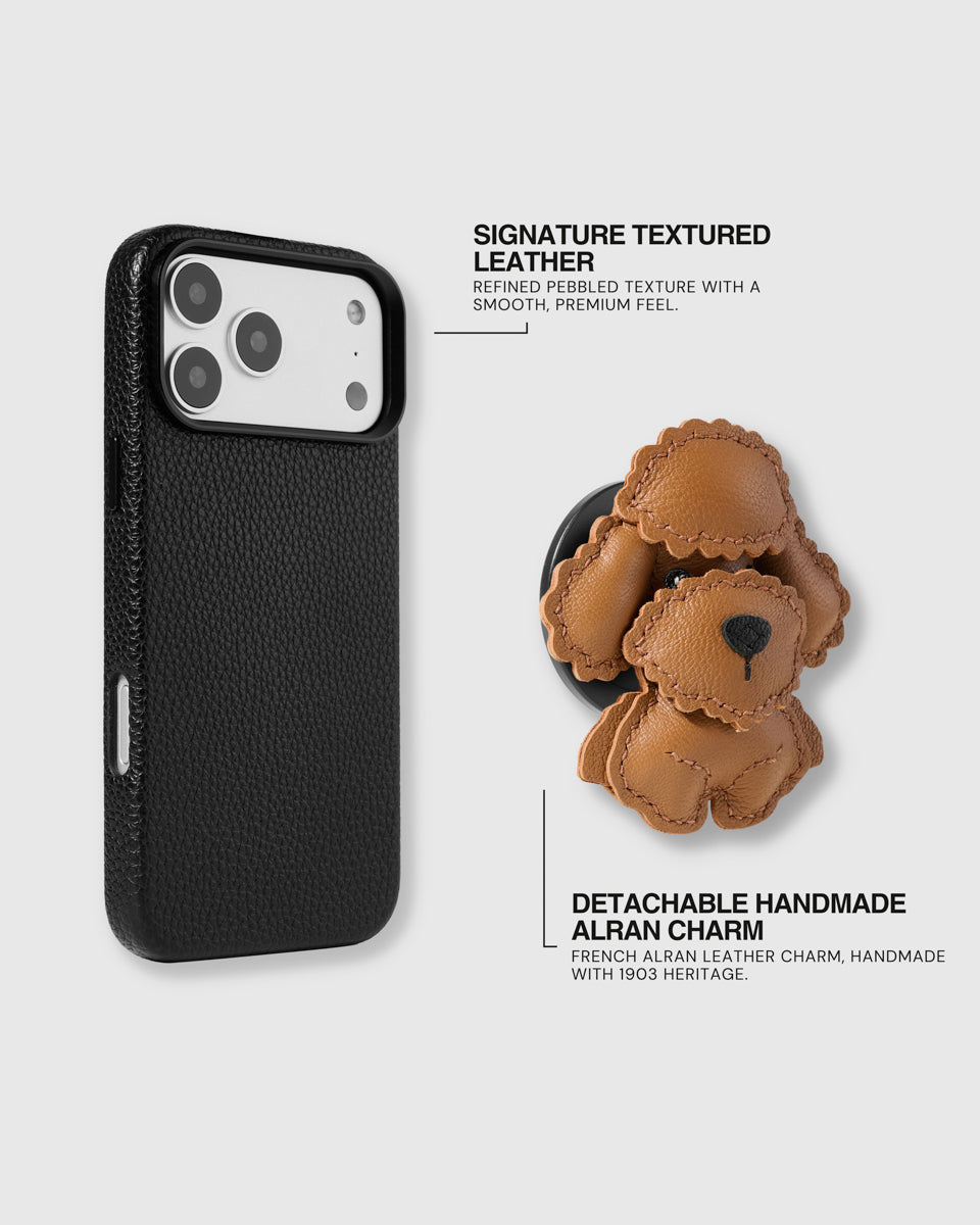 POODLE CHARM CASE — BROWN