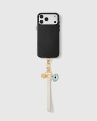 EVIL EYE LEATHER PHONE STRAP