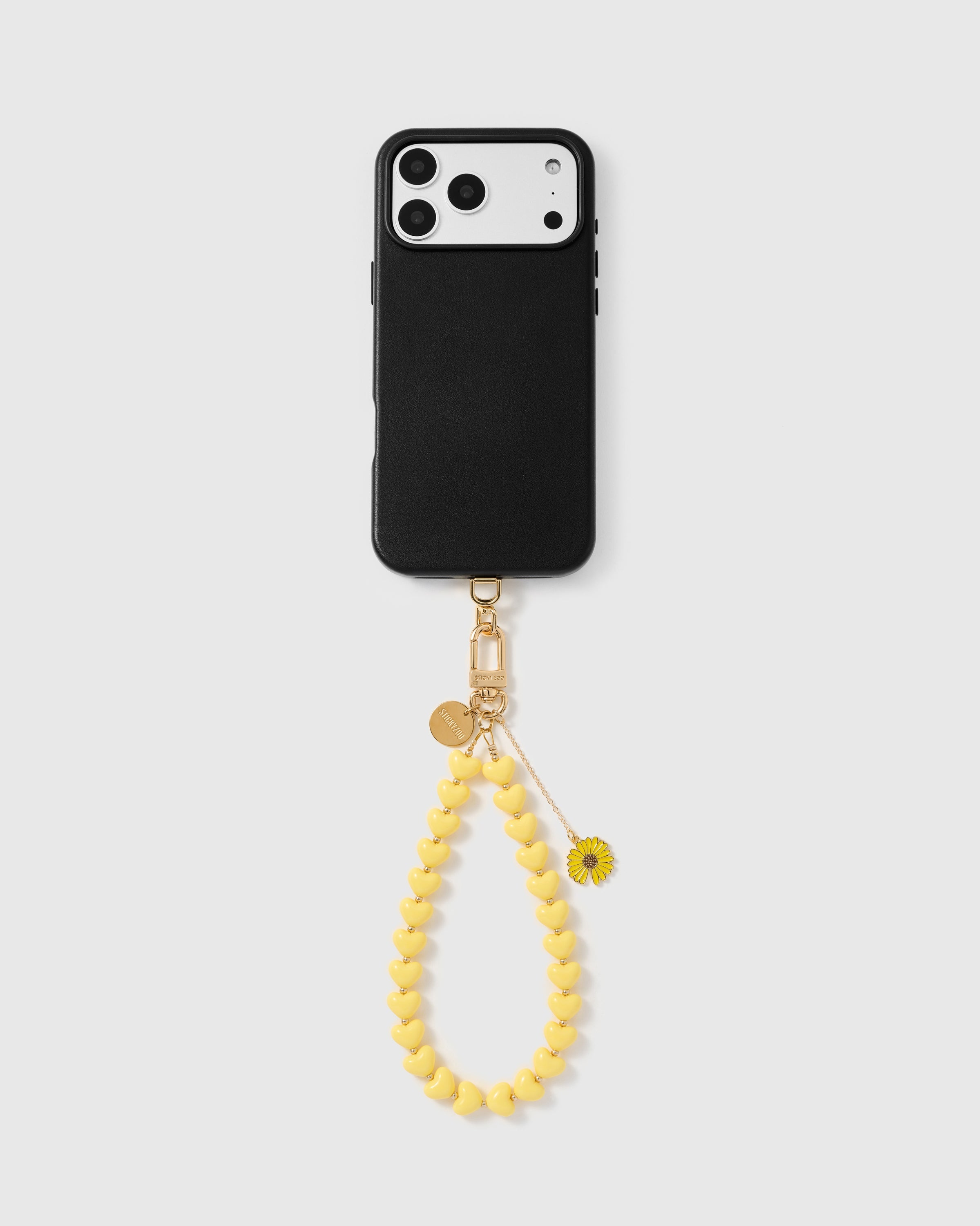LEMON DAISY HEART PHONE STRAP