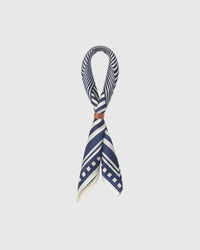 OPTICAL STRIPE SILK SCARF